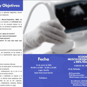 CURSO DE INICIACIÓN EN ECOGRAFÍA MUSCULOESQUELÉTICA MIEMBROS INFERIORES SEVILLA 21 DE JUNIO 2025